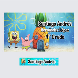 Etiqueta adhesiva bob esponja