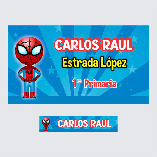 Etiquetas Escolares Personalizadas Spiderman - Imagen 2